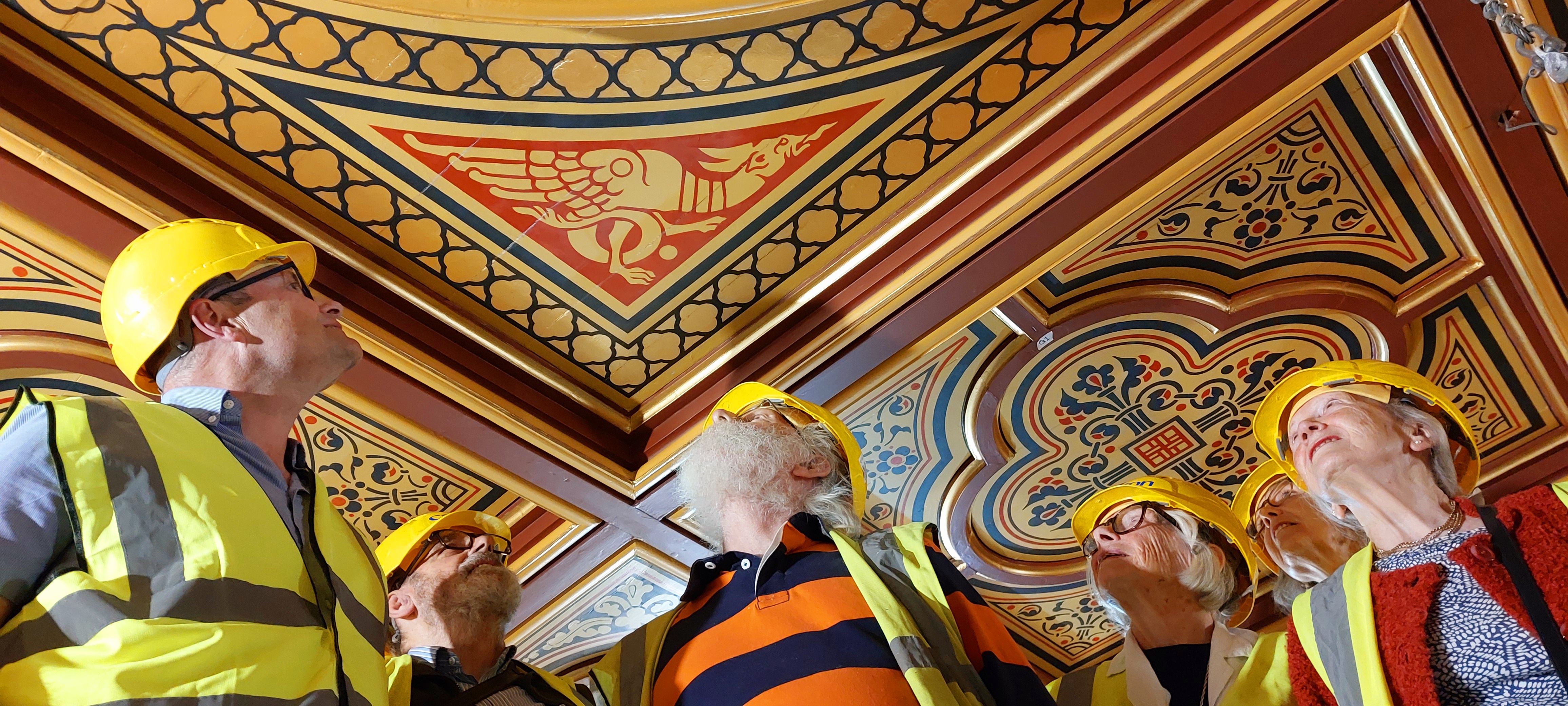 Pugin Society members viewing the William Burges painting scheme Pugin Society members viewing the William Burges painting scheme