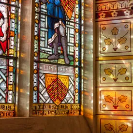 Stained glass window in the Connaught Hall