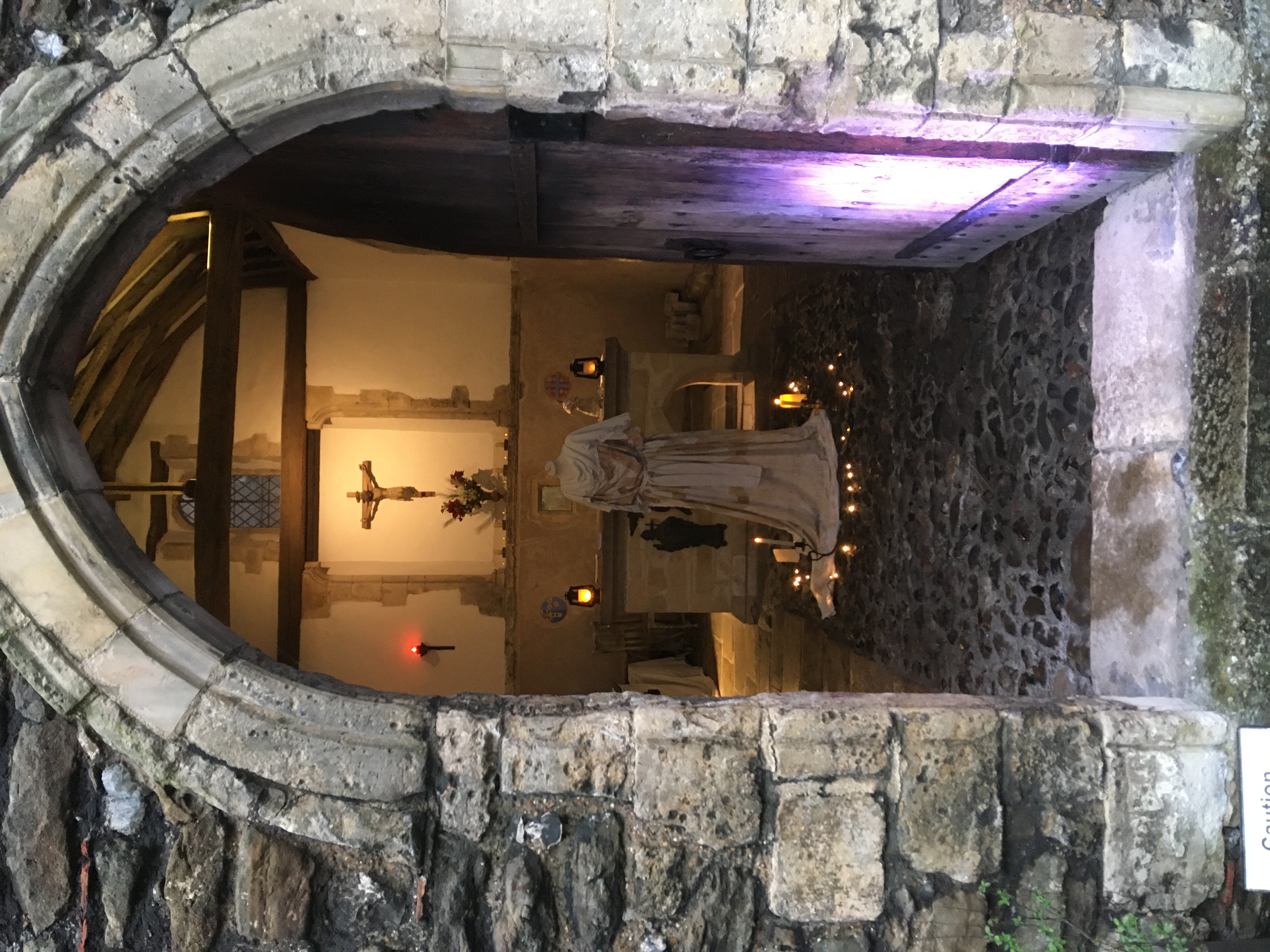 Installation through the doorway of St. Edmunds Chapel Installation through the doorway of St. Edmunds Chapel