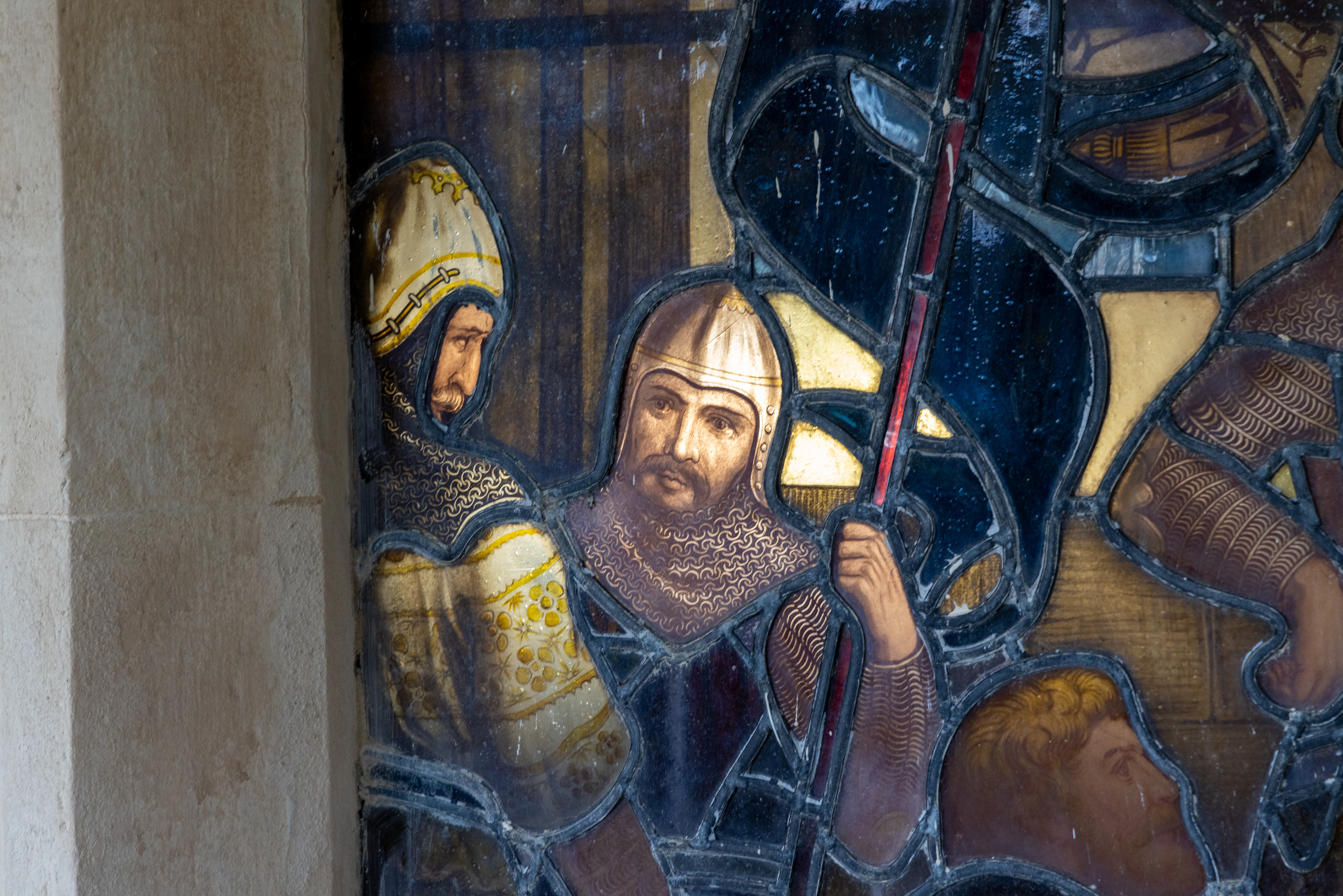 Knight in stained glass