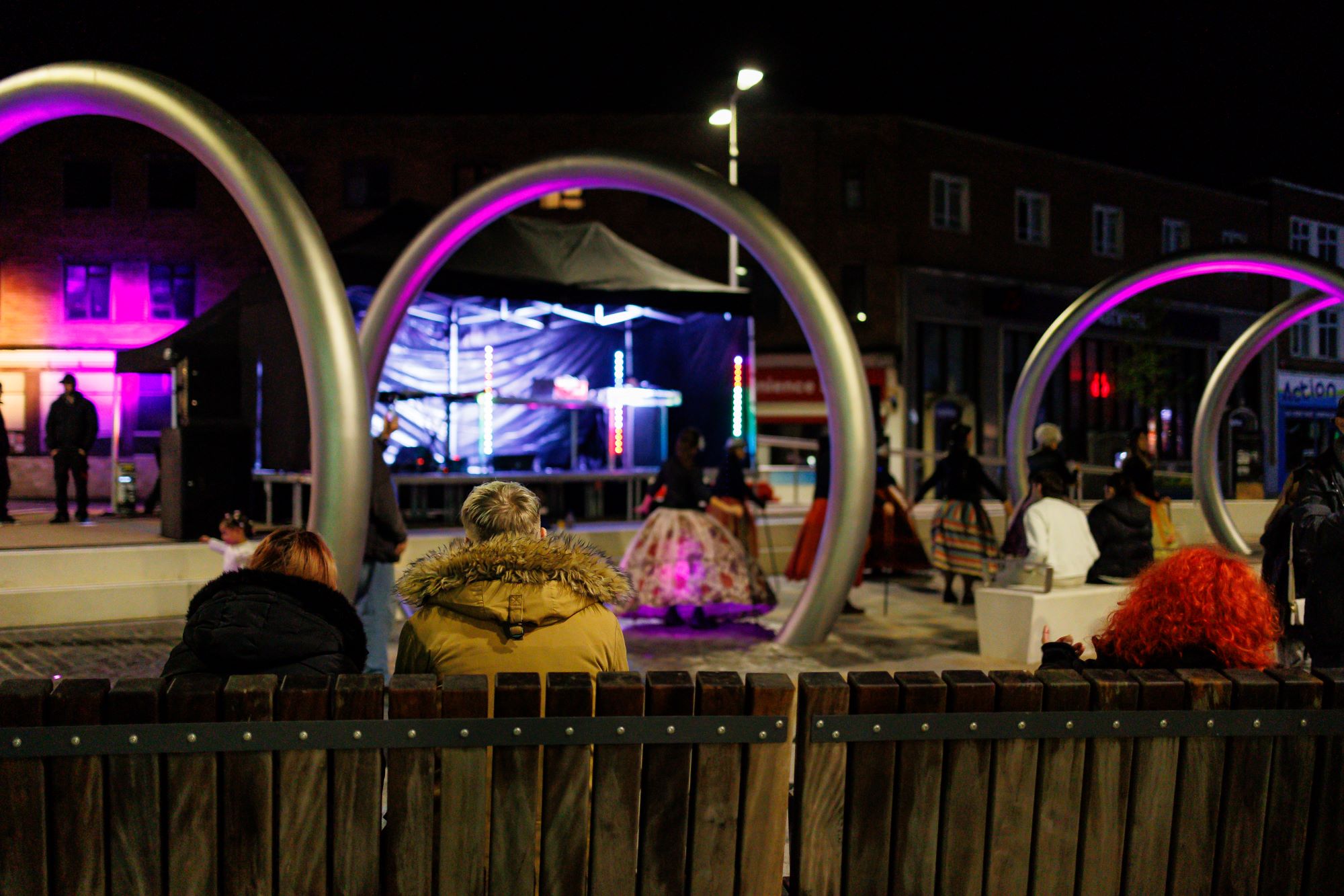 Spectators in watching the Dover at Night event