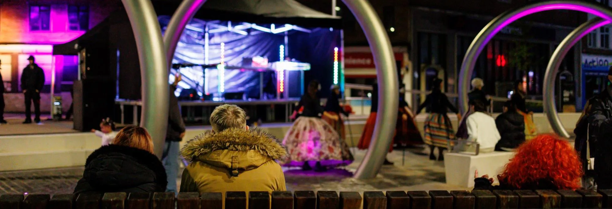 Spectators in watching the Dover at Night event