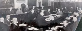 Dover Town Council seated in the Council Chamber at the Maison Dieu