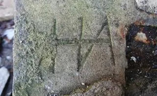 HA Victorian mason's mark from window surround removed to create accessible entrance