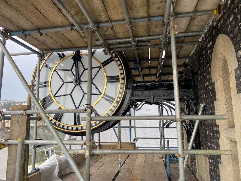 The restored clock back in its rightful place