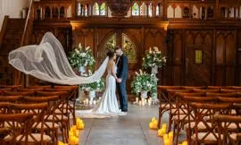 Bride and groom for wedding ceremony