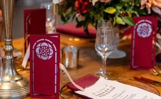 Example of dinner menu at Maison Dieu wedding