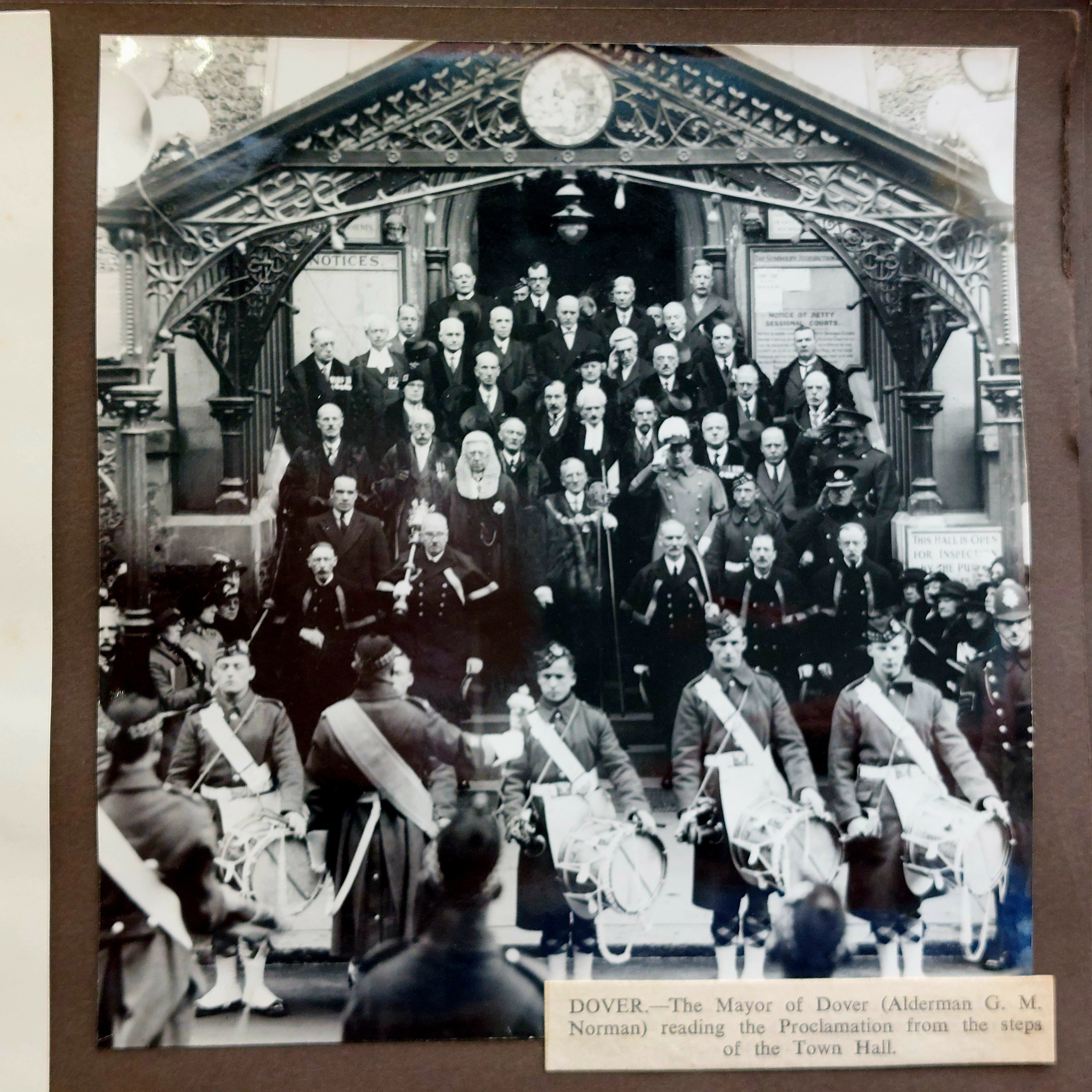 Mayor (Alderman G.M. Norman) was reading the Proclamation of the new king, George VI Black and White photograph showing Mayor (Alderman G.M. Norman) was reading the Proclamation of the new king, George VI