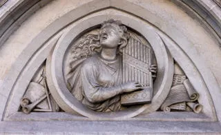 St Cecilia carving
