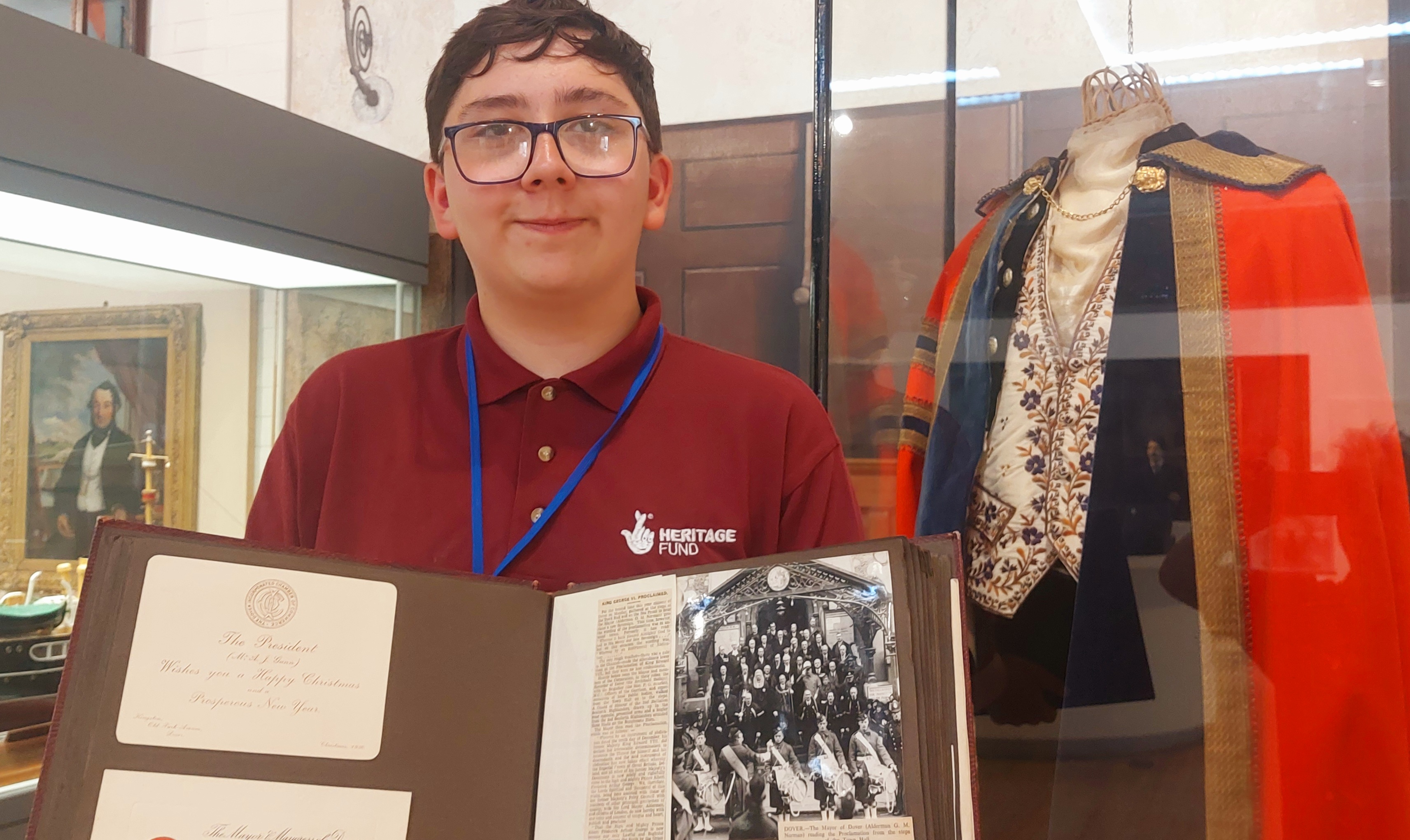 Photograph of Thomas Milton with the album in the Dover Museum archive Photograph of Thomas Milton with the album in the Dover Museum archive